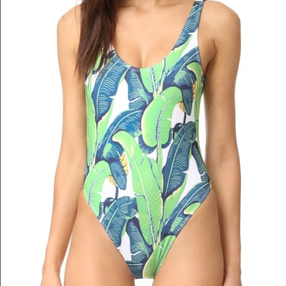 CHRLDR PALM PRINT ONE PIECE BANANA LEAF XS - Picture 4 of 7